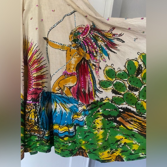 Vintage Hand-painted Mexican Circle Skirt - Picture 5 of 10